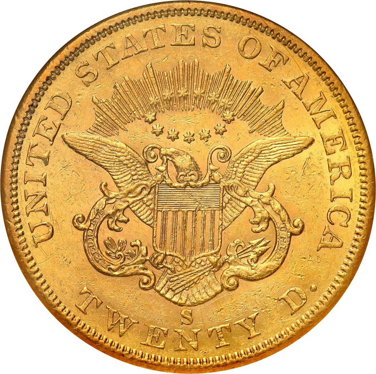 USA 20 dolarów 1859 S San Francisco NGC AU55